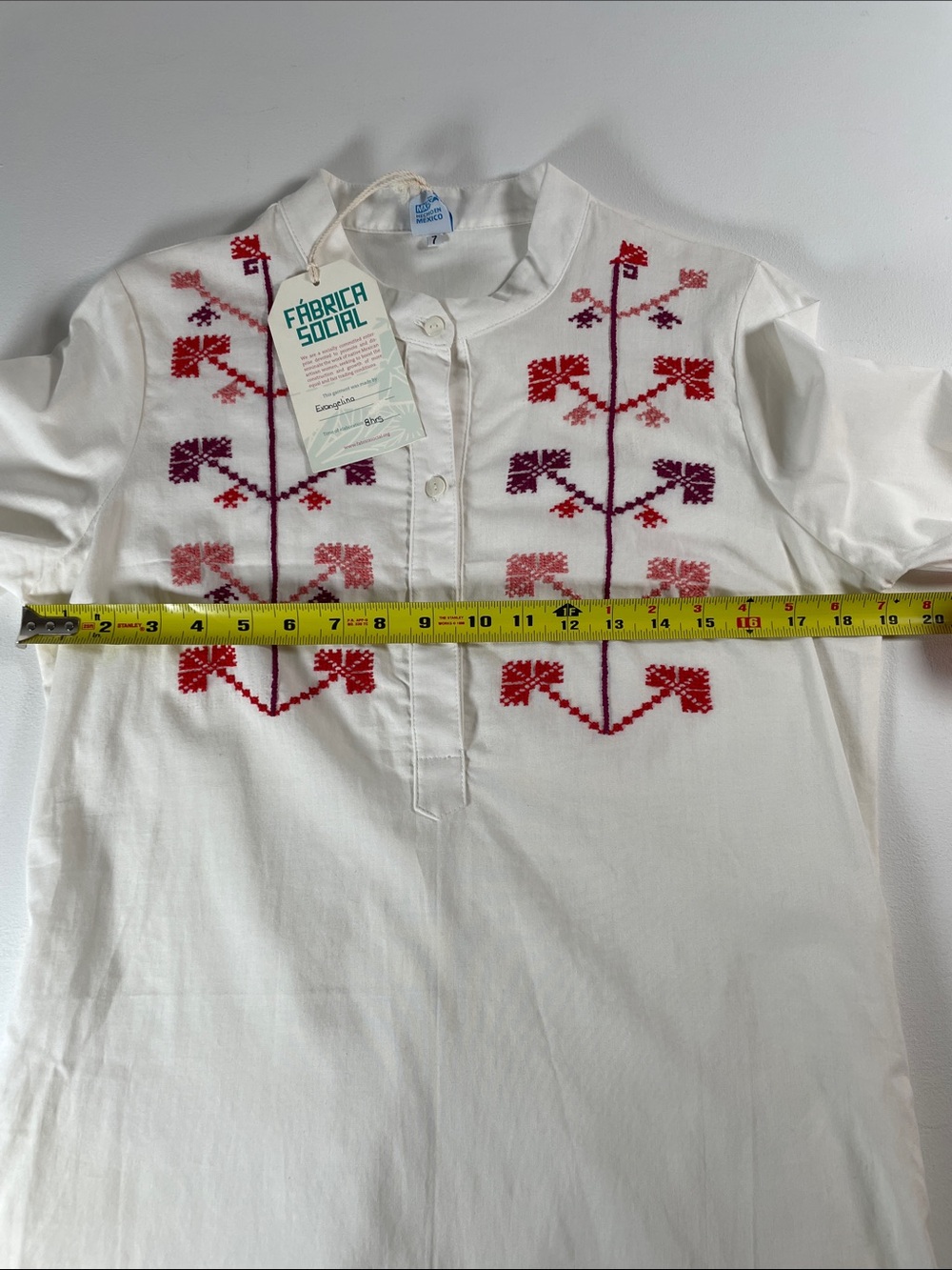 Fabrica Social - White Swim Coverup Hand Stitched Embroidery - Size 7 - S/M - Picture 3 of 13